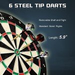 Professional Sisal Dartboard with 6 Steel Darts