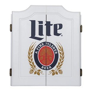 Miller Lite Retro Dart Board Cabinet Set