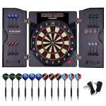 LED Digital Dart Board with Cabinet and 12 Darts