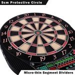 Electronic Dart Board - Dart Board Electronic Scoreboard for 16 Players - 6 Darts Plastic Tips 50 Soft Tips LED Display Power Adapter Throw Line