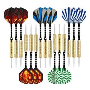 Wolftop 15-Pack 18g Steel Tip Darts Set