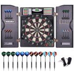 LED Electronic Dart Board with Cabinet and Darts Set