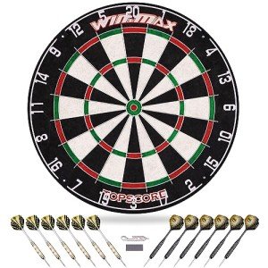 WIN.MAX Bristle Dartboard Set with 12 Darts