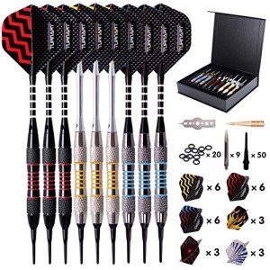 Turnart Professional Soft Tip Darts Set - 9 Pcs