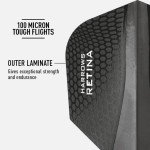 Harrows Retina Black Dart Flights - 5 Sets