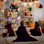 Halloween Cat Dart Board with 12 Sticky Balls