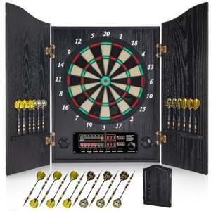 Yirinatek Electronic Dart Board with Cabinet Set