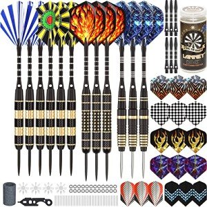 LANNEY Professional Steel Tip Darts Set with Accessories
