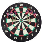 Paper Wound Dart Board with 6 Brass Darts