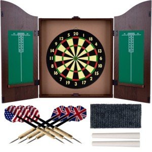Trademark Poker 18" Dartboard Set with Cabinet