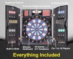 WIN.MAX LED Electronic Dart Board Set with Cabinet