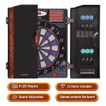WIN.MAX LED Electronic Dart Board Set with Cabinet