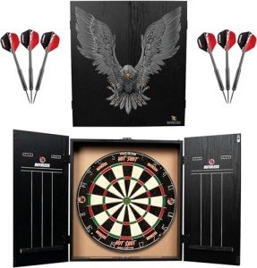 Ruthless Home Dart Board Set with Cabinet