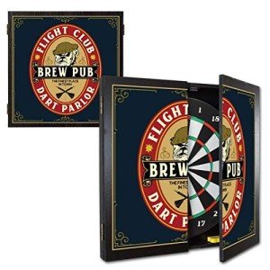 Personalized Dart Board Cabinet Set with Darts