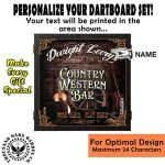 Personalized Dart Board Cabinet Set with Darts