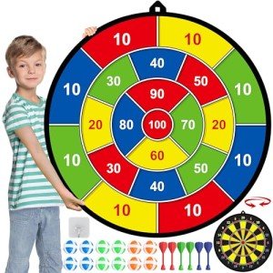Double-Sided Dart Board with 12 Sticky Balls