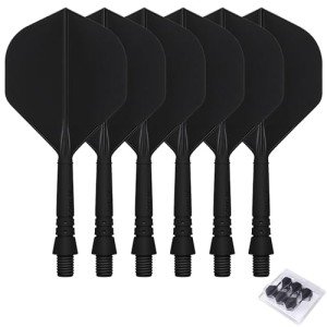 CyeeLife 6-Piece Black Dart Flights and Shafts Set