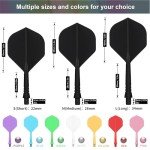 CyeeLife 6-Piece Black Dart Flights and Shafts Set