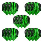 Harrows FIRE Flights| Set of x5 Premium Extra Strong Dart Flight Bag (15 Flights) (Green)