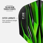 Harrows FIRE Flights| Set of x5 Premium Extra Strong Dart Flight Bag (15 Flights) (Green)