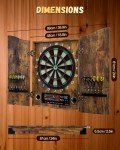 Yirinatek Electronic Dart Board, [Cricket Game Build-in] Decorative Dart Board Cabinet Set for Adults [12*Bronze Soft Tip Darts] - Wooden Electric Dartboard Cabinet for Family Game Rooms (Vintage)