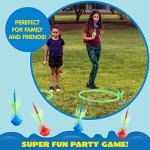 JOYIN Lawn Darts Game Set for Kids and Adults - Glow in The Dark Outdoor Lawn Games for Adults and Family, Soft Tip Darts Set for Kids Camping, Outside Yard