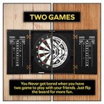 THOUSAND OAKS BARREL CO. | Personalized Dart Board Cabinet Set for Adults with 6 Steel Tip Darts (Summer Beach House Dartboard)