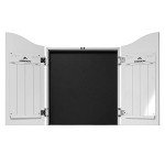 Mission Darts Heavy Duty Deluxe Wooden Dartboard Cabinet, White, (CAB011)