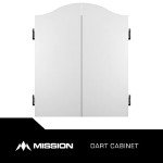 Mission Darts Heavy Duty Deluxe Wooden Dartboard Cabinet, White, (CAB011)