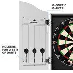 Mission Darts Heavy Duty Deluxe Wooden Dartboard Cabinet, White, (CAB011)