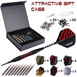 Darts Plastic Tip - Professional Soft Tip Darts Set for Electronic Dartboard 9 Pcs 18 Grams with 50 Extra Tips 9 Shafts 27 Flights Tool Kit Flight Protectors and Gift Darts Case (Blue)
