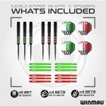 Winmau Darts - Masters Pro Premium Bristle Dartboard and Cabinet Set - Includes Dart Board, Cabinet, Darts, Flights, Shafts and Oche Strip - Professional Steel Tip Dartboard Set for Adults