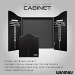 Winmau Darts - Masters Pro Premium Bristle Dartboard and Cabinet Set - Includes Dart Board, Cabinet, Darts, Flights, Shafts and Oche Strip - Professional Steel Tip Dartboard Set for Adults