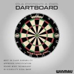 Winmau Darts - Masters Pro Premium Bristle Dartboard and Cabinet Set - Includes Dart Board, Cabinet, Darts, Flights, Shafts and Oche Strip - Professional Steel Tip Dartboard Set for Adults