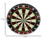 IgnatGames Dart Board Professional- Competition Size Kenyan Sisal Dart Board for Adults - Staple-Free Ultra-Thin Wire Spider Dartboard + Accessories & SnapFit Dartboard Mounting Bracket