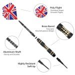 Wefely Darts Metal Tip Set, Darts Plastic Tip, Steel Tip Darts Set, Soft Tip Darts, Professional Metal Darts for Dartboard, Darts Case, 6 pcs 18 Grams