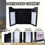 GSE Games & Sports Expert Professional Solid Wood Classic Official Size Dartboard Cabinet with Dart Scoreboard for Game Room. Dartboard & Darts Not Included (Black)