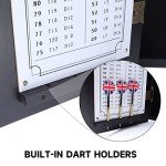 GSE Games & Sports Expert Professional Solid Wood Classic Official Size Dartboard Cabinet with Dart Scoreboard for Game Room. Dartboard & Darts Not Included (Black)