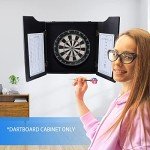 GSE Games & Sports Expert Professional Solid Wood Classic Official Size Dartboard Cabinet with Dart Scoreboard for Game Room. Dartboard & Darts Not Included (Black)