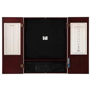 Viper Metropolitan Solid Wood Sisal/Bristle Steel Tip Dartboard Cabinet: Cabinet Only (No Dartboard), Mahogany Finish