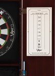 Viper Metropolitan Solid Wood Cabinet & Sisal/Bristle Dartboard Ready-to-Play Bundle: Elite Set (Razorback Dartboard, Darts and Laser Throw Line), Mahogany Finish