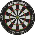 Viper Metropolitan Solid Wood Cabinet & Sisal/Bristle Dartboard Ready-to-Play Bundle: Elite Set (Razorback Dartboard, Darts and Laser Throw Line), Mahogany Finish
