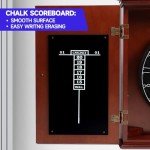 GSE Games & Sports Expert Professional Solid Wood Classic Dartboard Cabinet with Sisal/Bristle Dartboard, Scoreboard, and 6 Steel Tip Darts, Easy Assembly Complete with All Accessories (Premium Brown)