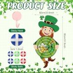 Seenelling St Patricks Day Dart Board Game Set Large 23.6 x 31.5in Dart Board Games with 6 Sticky Balls Irish Party for St' Patricks Day Party Throwing Indoor Outdoor Yard Toss(Shamrock)