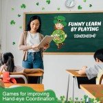 Seenelling St Patricks Day Dart Board Game Set Large 23.6 x 31.5in Dart Board Games with 6 Sticky Balls Irish Party for St' Patricks Day Party Throwing Indoor Outdoor Yard Toss(Shamrock)