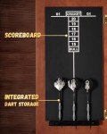 Yirinatek Sisal Dart Board Cabinet Sets, Decorative Dart Boards for Adults [12*Steel Darts] - Wooden Dartboard Cabinet with Integrated Scoreboard for Family Game Rooms [Apricot]
