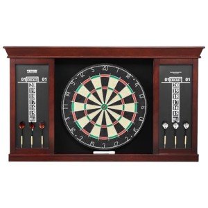 VEVOR Dart Board Cabinet Set, Ready-to-Play Bundle Official Size Dartboard Cabinet Set, Steel Tip Dart Cabinet, Features Easy Assembly, Complete with All Accessories, Perfect for Cricket Games
