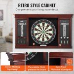 VEVOR Dart Board Cabinet Set, Ready-to-Play Bundle Official Size Dartboard Cabinet Set, Steel Tip Dart Cabinet, Features Easy Assembly, Complete with All Accessories, Perfect for Cricket Games