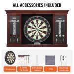 VEVOR Dart Board Cabinet Set, Ready-to-Play Bundle Official Size Dartboard Cabinet Set, Steel Tip Dart Cabinet, Features Easy Assembly, Complete with All Accessories, Perfect for Cricket Games