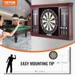 VEVOR Dart Board Cabinet Set, Ready-to-Play Bundle Official Size Dartboard Cabinet Set, Steel Tip Dart Cabinet, Features Easy Assembly, Complete with All Accessories, Perfect for Cricket Games